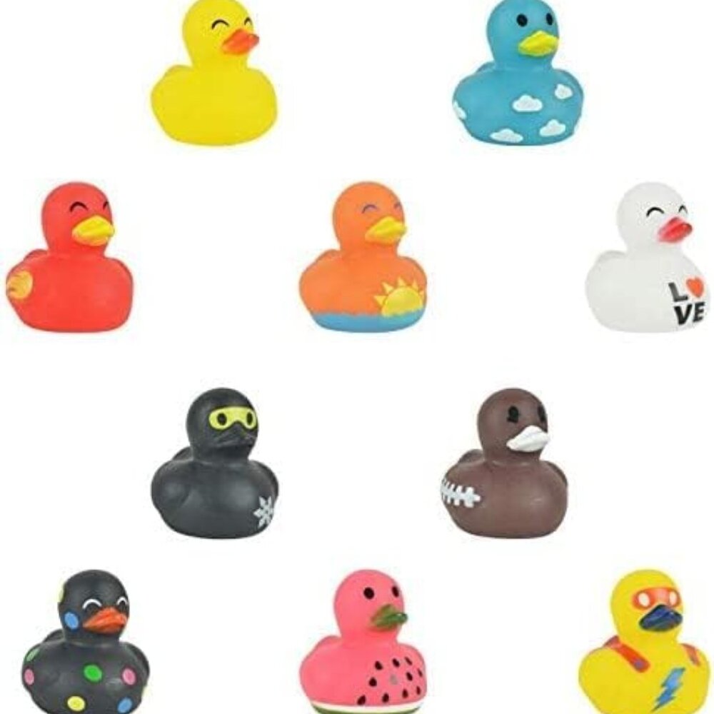 Mini Rubber Ducks Set of 12 (2 Inch Size Water Toy Ducklings)